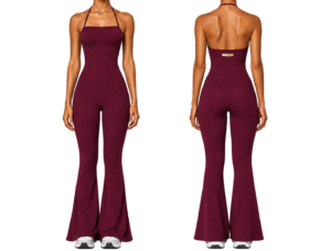02A699A1-637D-47F2-98CC-B252F3840937 Burgundy Flare jumpsuit